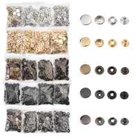 four button 100 pairs copper snap fasteners button sewing leather craft clothes bags garment blackgoldgrey multiple colors