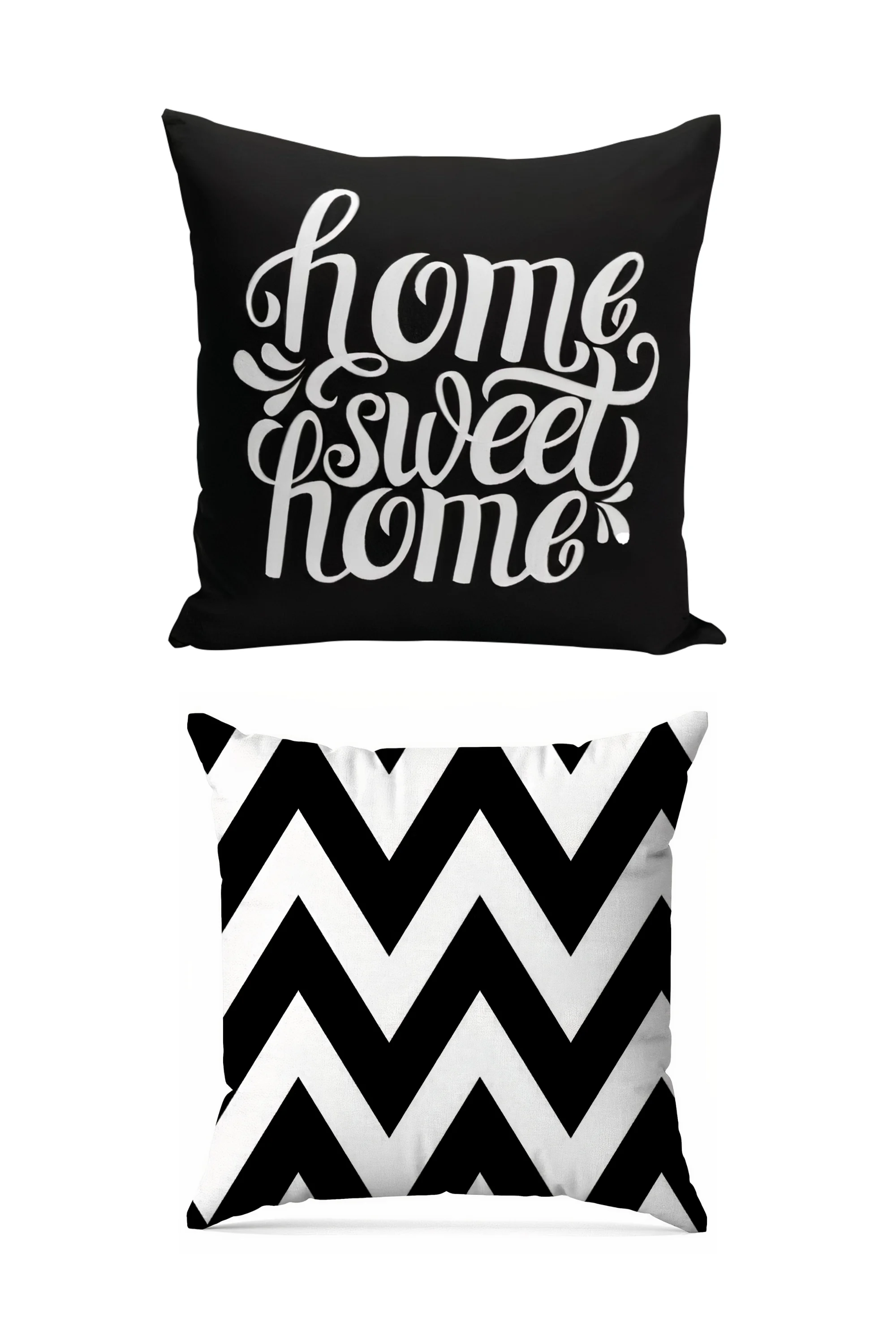 

BLACK AND WHITE 2 PCS 2021 DECORATIVE 45X45 CM PILLOW CASE,MODERN PRINT,2 DIFFERENT MODELS,DIRT-STAIN-REPELLENT PILLOW CASE
