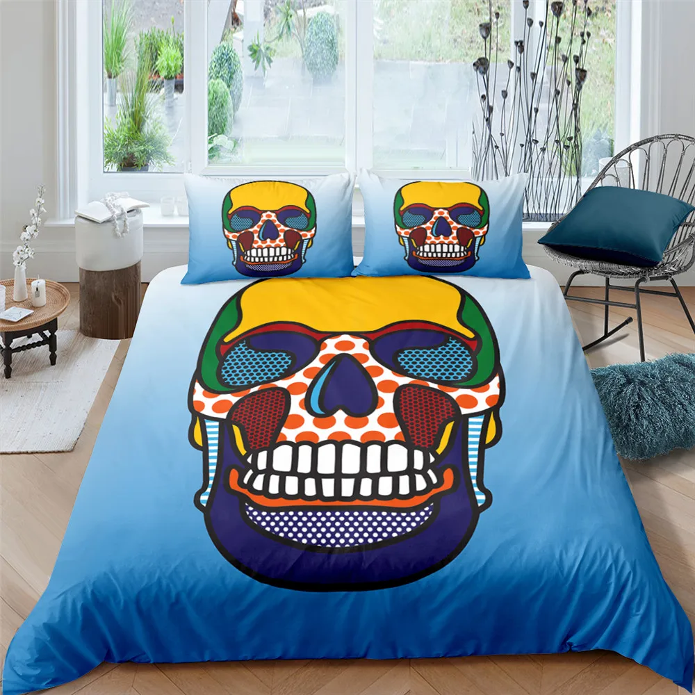 Комплект постельного белья с 3D принтом в виде черепа на Хэллоуин|Комплекты белья|