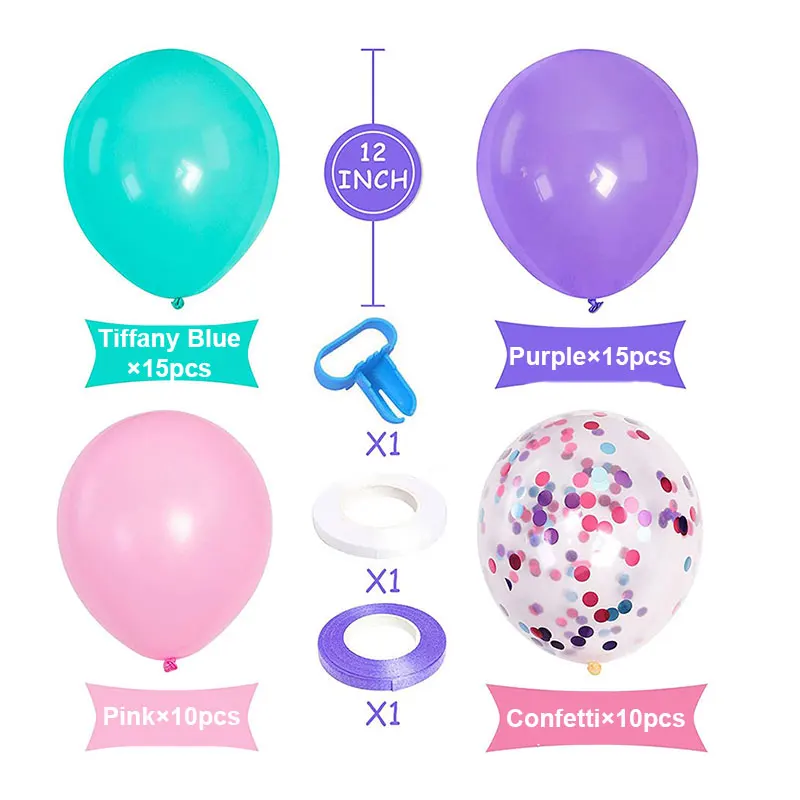 Juego de Globos de colores con tema de unicornio para ni&ntilde;a, fiesta de cumplea&ntilde;os, Baby Shower, decoraci&oacute;n de boda, juguete, Globos de helio de aire-2