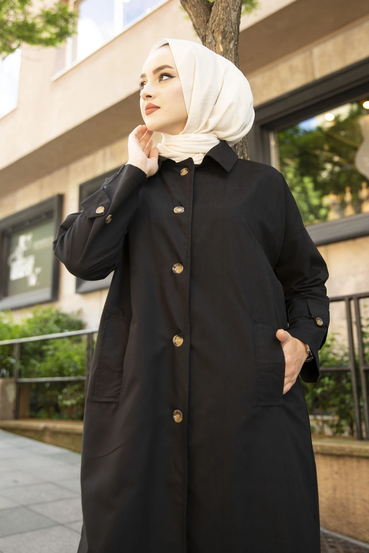 Мусульманский Тренч Everlast с принтом надписи кофейный Черный Новая мода 2021 Лето