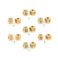 enamel evil eye ceramic beads for jewelry making cubes loosely spaced beads diy bracelet necklace accessories