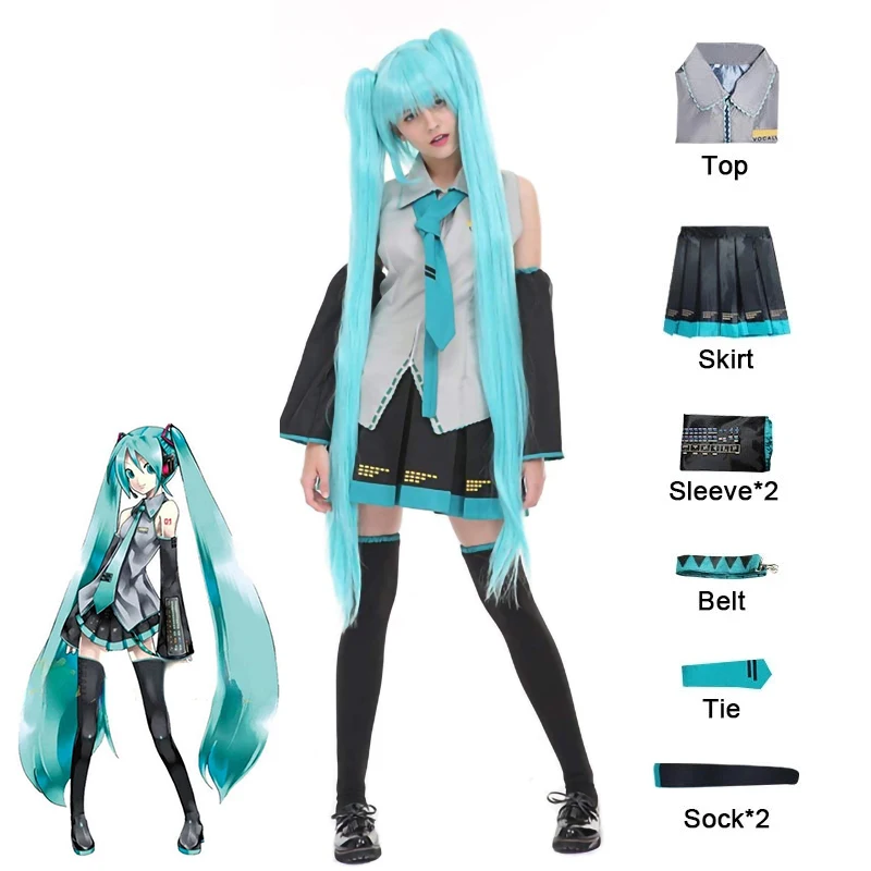 Парик Vocaloid Miku на Хэллоуин для мужчин и женщин головной убор в японском стиле