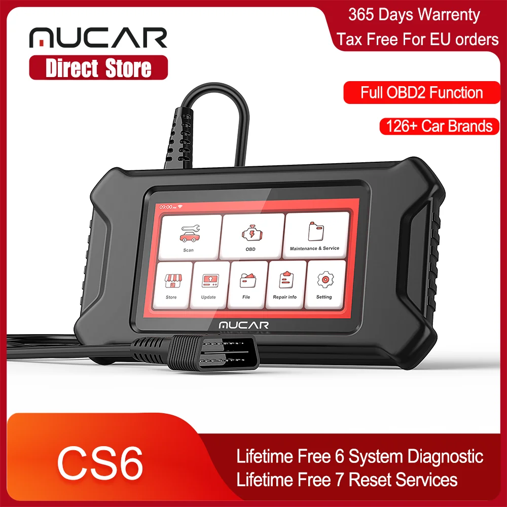 

MUCAR CS6 OBD2 Scanner Tools Oil/EPB/SAS/TPMS/TBA/ABS RESET Lifetime free ABS/SRS/ECM/TCM/BCM/TPMS System Car Diagnostic Tools