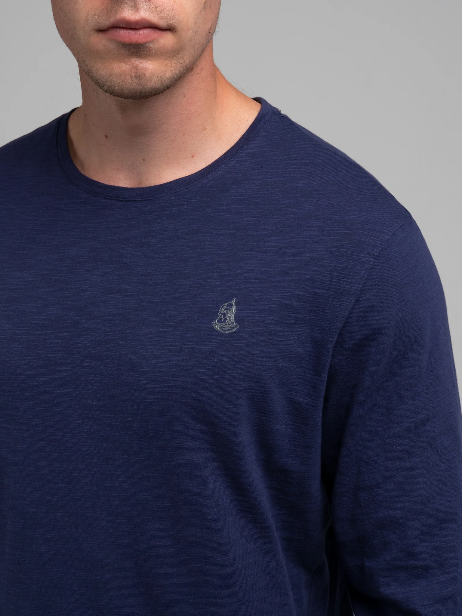 Лонгслив Великоросс R ворот дизайнерский цвет неви|Мужские футболки| |