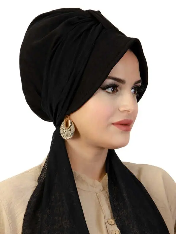 

2021 New Season Turkey Stylish Islamic Turban Muslim Hijab Hat Flowy Scarf Shawl Hijab Islamic Muslim Hijab Luxury Fashion For Women Stylish And Elegant Design Trend Products Can Be Used With Different Scarves