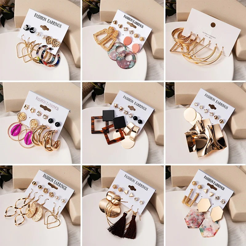 Новые яркие акриловые серьги-кольца в стиле ретро с кисточками большие золотые