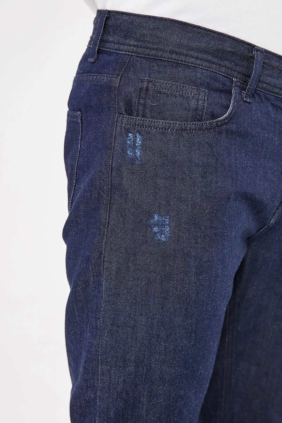 Trendyol темно-синие мужские джинсы Harrow destorroylu Slim Fit TMNAW20JE0081 | Мужская одежда