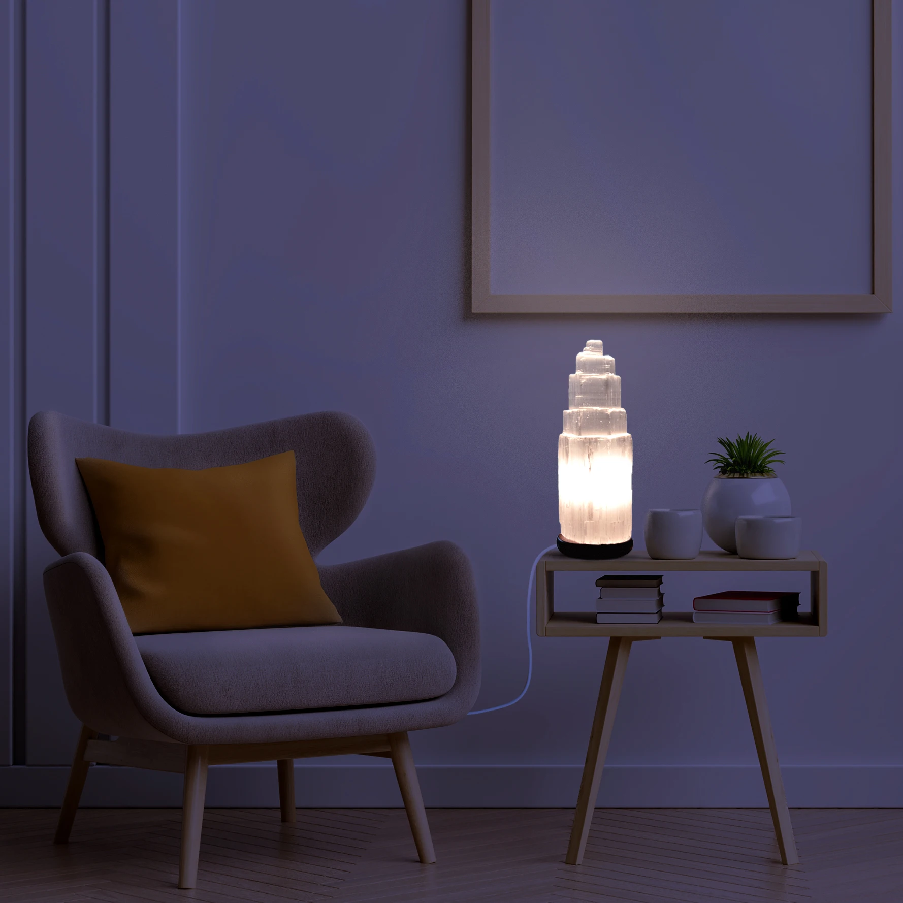 Selenite лампа в форме башни идеальное украшение рукоделие башня пульт