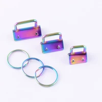 rainbow key fobs hardware with key ring sets fashion perfect for fabric webbing ribbon wristlet lanyards metal key chain 10pcs