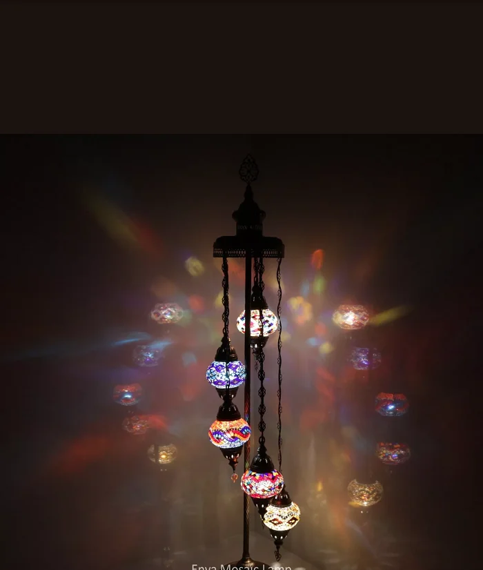 5 шариков разноцветная Турецкая мозаичная Напольная Лампа лампа люстра
