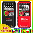 Цифровой мультиметр BSIDE S10S11 с ЖК-дисплеем, 9999 отсчетов, интеллектуальный тестер напряжения постоянного и переменного тока, конденсатор, Омметр, тестер непрерывности, мультиметр