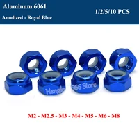 m2 m2 5 m3 m4 m5 m6 m8 aluminum alloy nylon insert lock nuts self locking nut anodized royal blue din985 hex nylon lock nut
