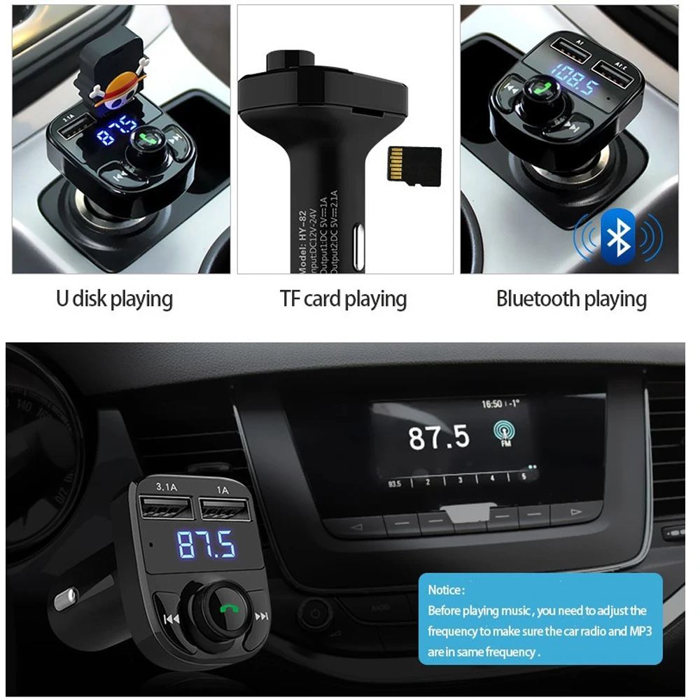 Автомобильный fm-передатчик ONKAR беспроводной прикуриватель Bluetooth HandsFree mp3-плеер