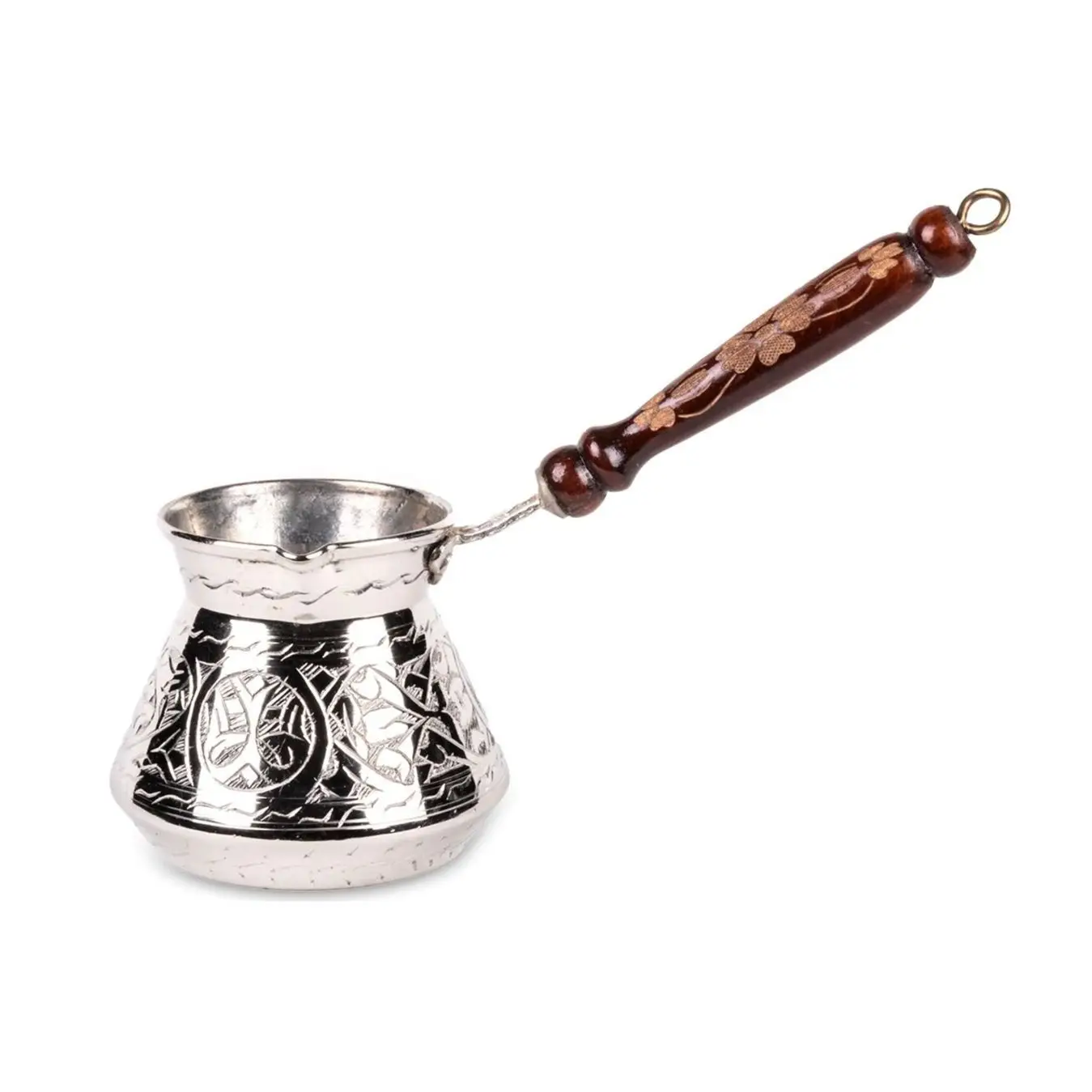 

Ручная работа Handygoo, никелированный медный кофейник, внутренняя часть, покрытие оловом, внешняя часть, яркий внешний вид для никеля, 12 Fincanlık