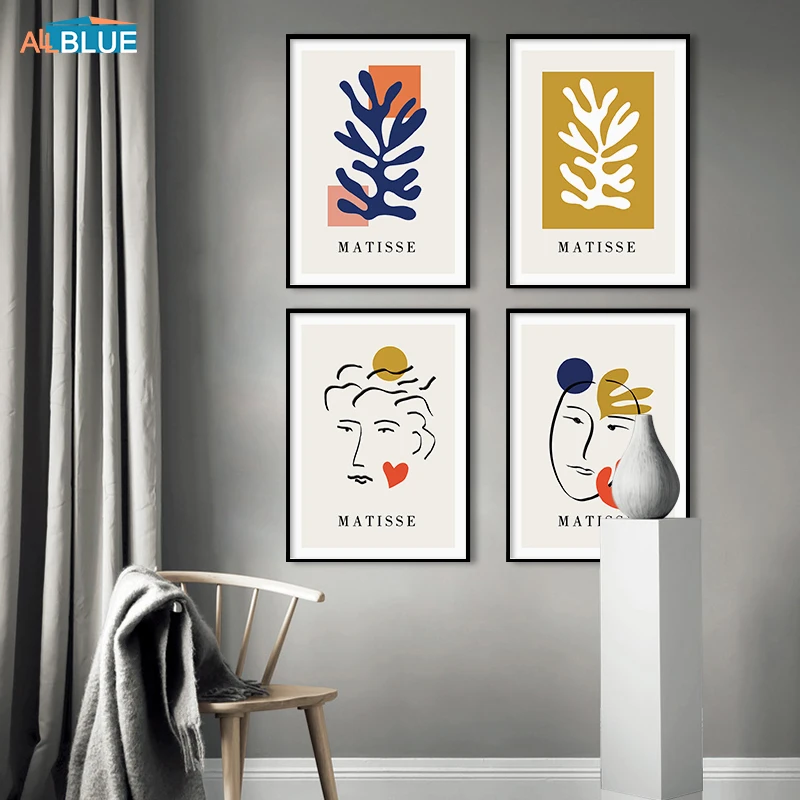 Минималистичная разноцветная абстрактная фигурка матиссе скандинавский постер