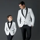 Новинка 2022, костюмы для мальчиков на свадьбу, Детский костюм, Новый ЧерныйБелый детский Свадебный костюм на выпускной, блейзеры для мальчиков, смокинг (пиджак + брюки + галстук)
