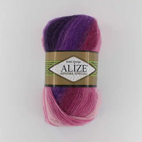 Patterned Mohair Hand Knitted Yarn - 11 Color Options 550 Meters(100gr) Ball - Alize Angora Special Batik Design - Hobby - Crochet yarn- Warm - Scarf - Acrylic - Multicolor - DIY images - 6