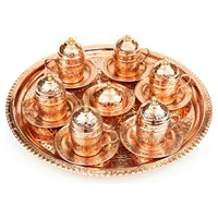 real copper coffee cup set for 6 persons ottoman patterned cups tray turkish delight cup set hand made authentic