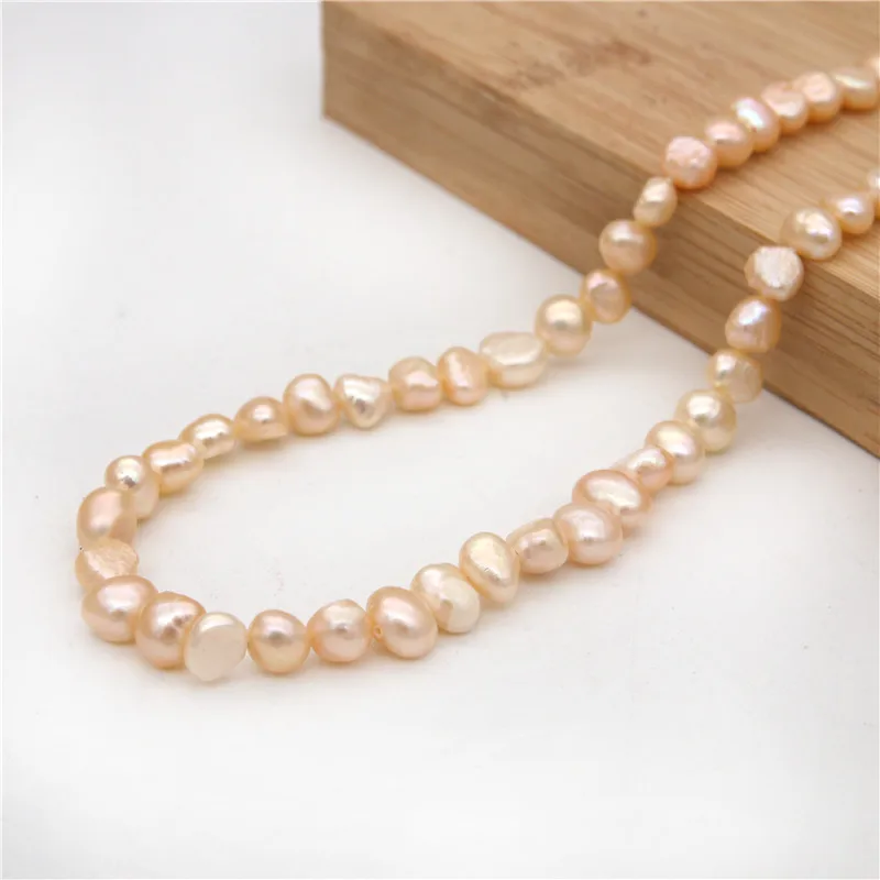 

Natural Real Fresh Water Pink Pearl Beads Irregular 6-8mm Accessories Findings For Making Bracelet Necklace Earrings