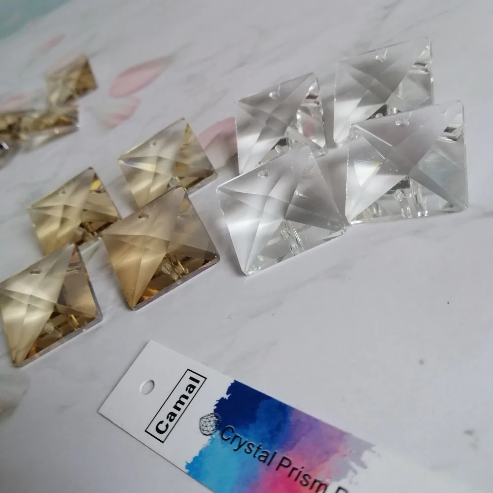 20 шт. коньяк/прозрачные призматические бусины 18 х18 мм | Лампы и освещение