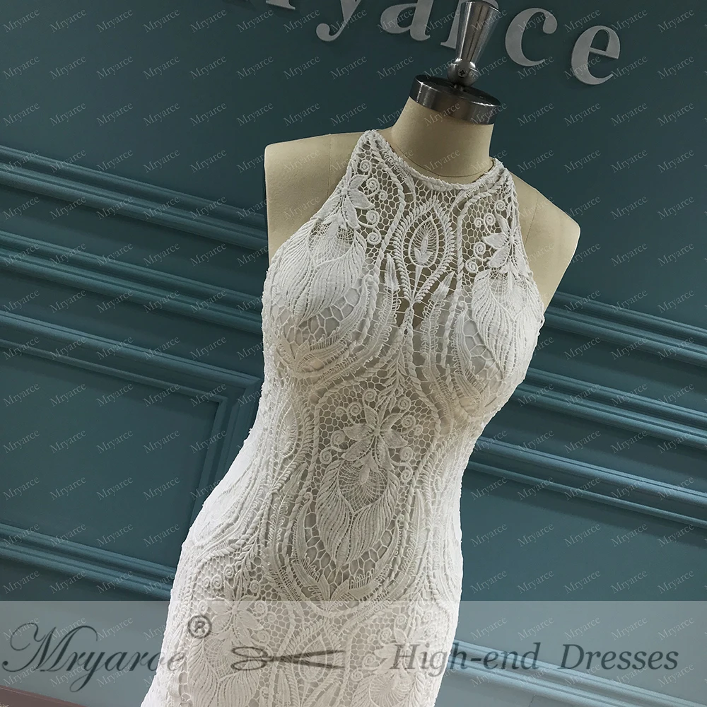 Элегантное богемное свадебное платье Mryarce роскошное кружевное с открытой спиной