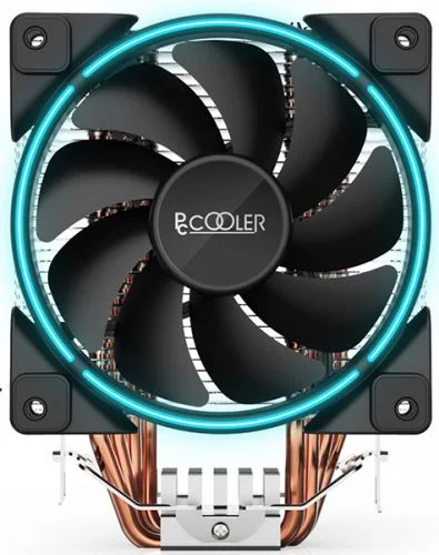 PCCooler GI-X4B S775/115X/AM2/AM3/AM4 (24 шт/кор TDP 145W 120mm PWM SilentPro Blue LED FAN 4 тепловые трубки 6мм 1000-1800RP |