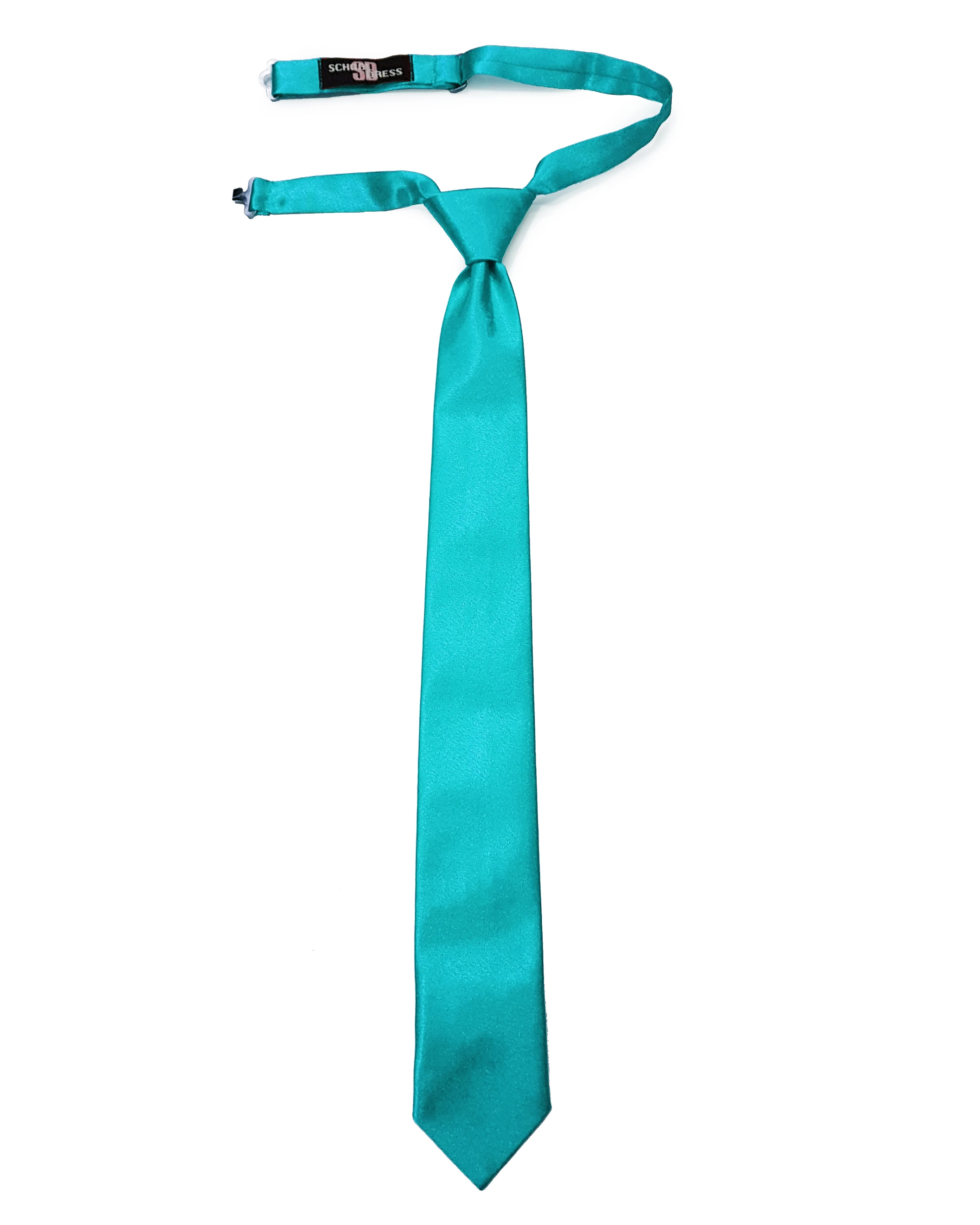 Бирюзовый тонкий галстук на ремешке с нагрудным платком. Галстук платком паше /