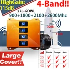 GSM 2G 3G 4G сигнальный ретранслятор, многополосный B20 800 900 1800 2100 2600 МГц, Усилитель сотового телефона, усилитель сигнала мобильных телефонов