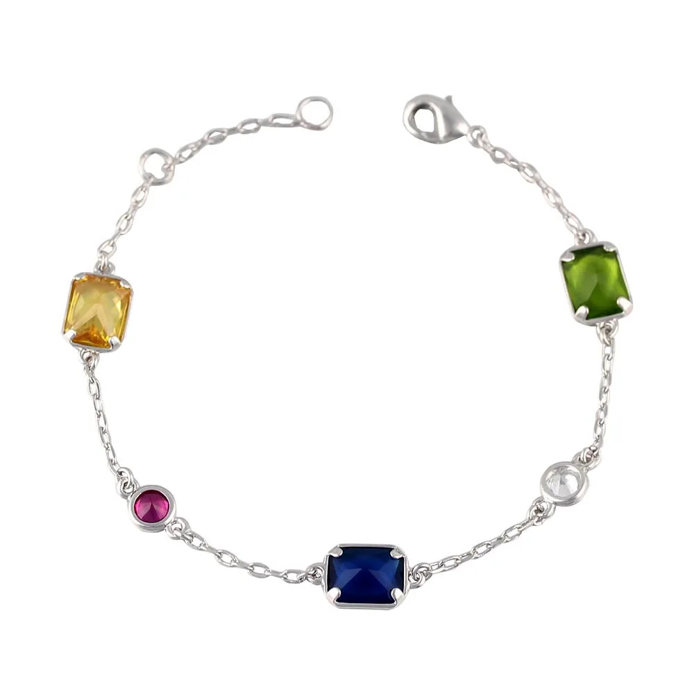 

Candy Color Faceted Irregular Square Crystal Stone Bracelet