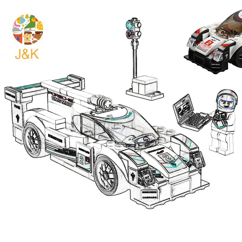75887 169 шт. серия Technic белый суперкар гоночный автомобиль Модель Строительный блок