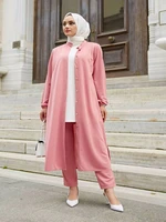 latest high quality 2 piece set dress for muslim women shirt pants hiver fashion beautiful muslim dress women musulman sets