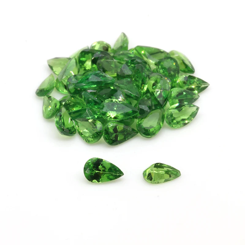 Manufacturers for Direct Pear  Cut 3*4mm Natural Tsavorite Ring Face Jewelry with Stone to Accept Custom Size