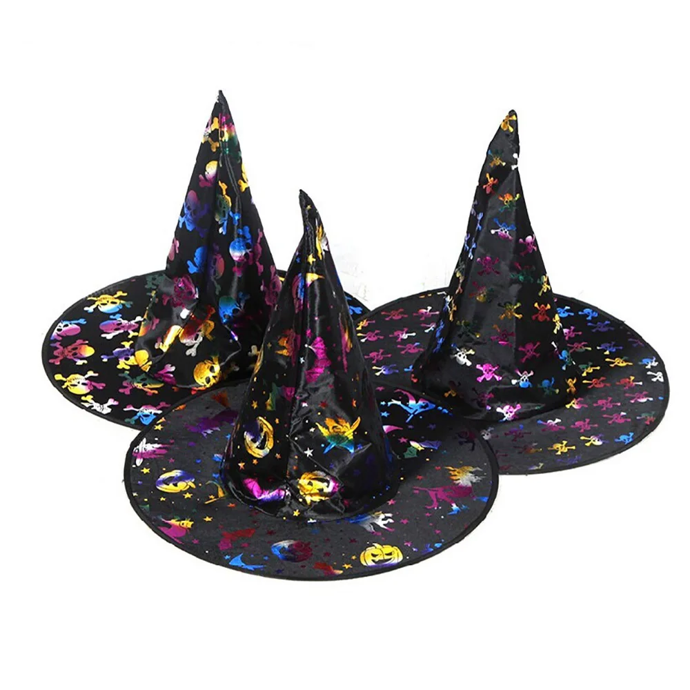 

1pcs Adult Kids Witch Hats Masquerade Ribbon Wizard Hat Cosplay Halloween Costume Party Birthday Carnival Witches Top Hats