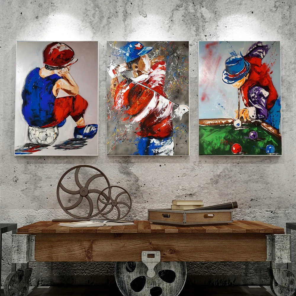 

Graffiti Boy Play Golf Billiards Print On Canvas Painting Modern Pop Art Prints Poster Wall Pictures For Living Room Home Decor