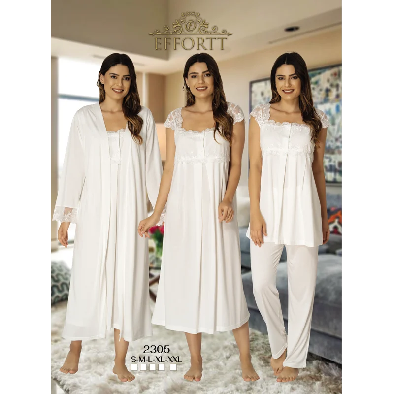 Women's Nightgown, Dressing Gown and Pajama Set Turkish Cotton Production Hospital Pregnant Comfortable Home Wear Soft Fabric enlarge