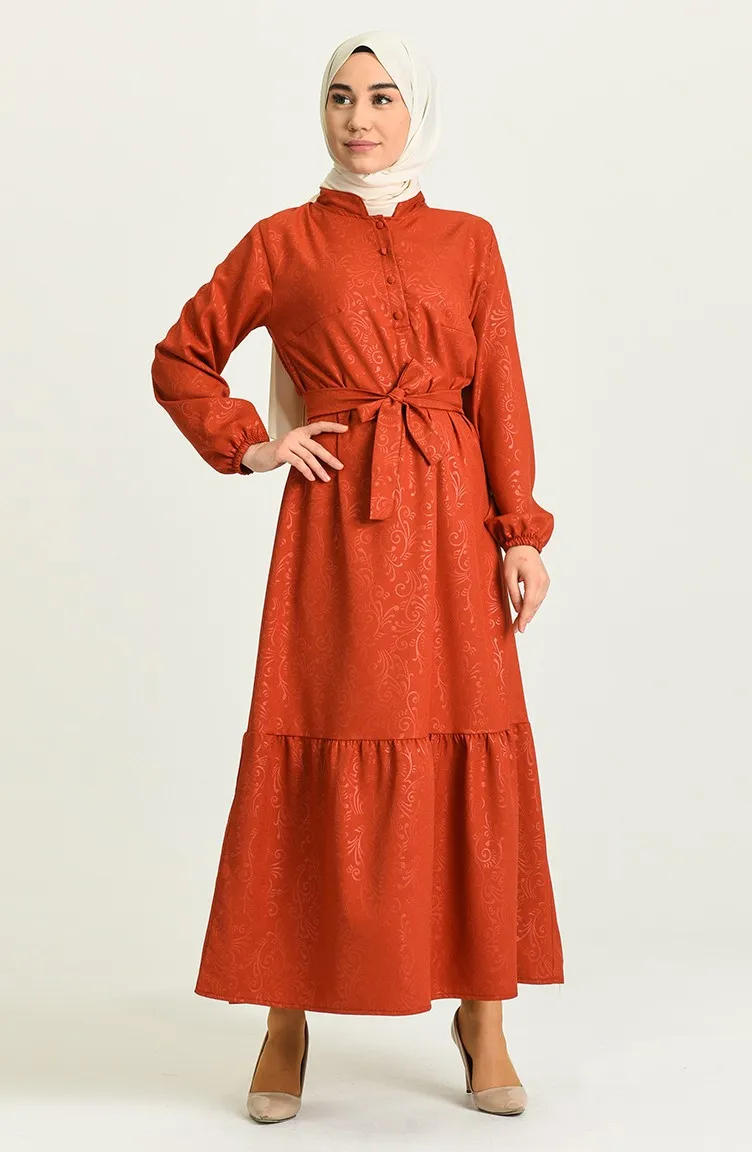 

Gathered Collar Dress Dubai Turkey Muslim Fashion Hijab Dress Islamic Clothing African Dress For Women Robe New Season 2021