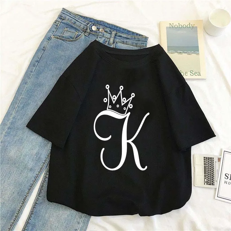 

2021 Summer New Crown 3D Printing Short-Sleeved Neutral Cotton Round Neck 14-Color Top Casual Daily Simple Harajuku T-Shirt