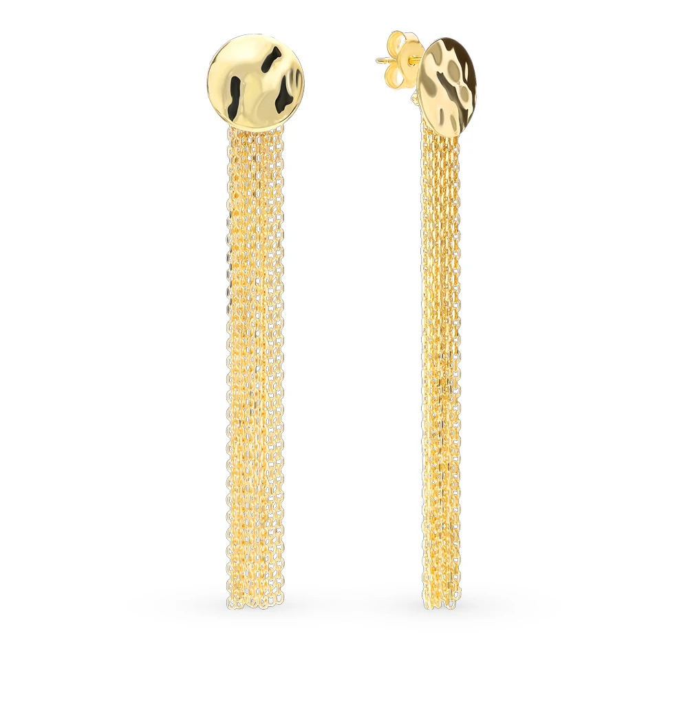 Golden SUNLIGHT earrings 585 sterling silver | Drop Earrings