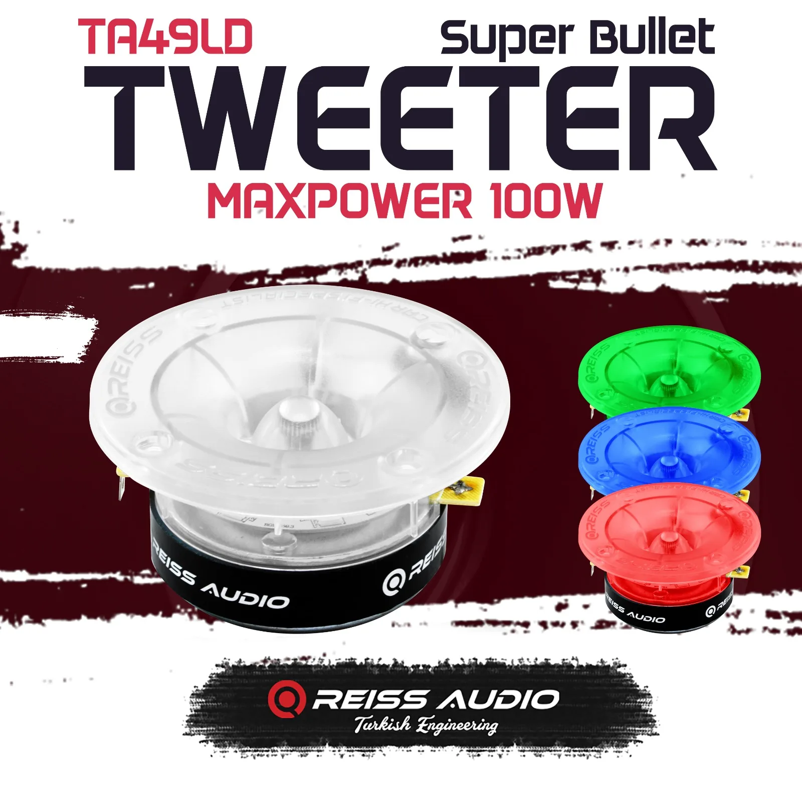

RS-TA49LD LED 1" CAR SUPER BULLET TWEETER Max Power:100W '2 PIECES IN THE BOX'