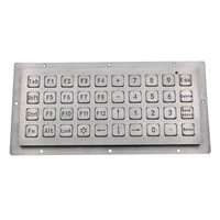 40 keys rear panel mount number keypad industrial stainless steel metal backlit keyboard for karaoke player