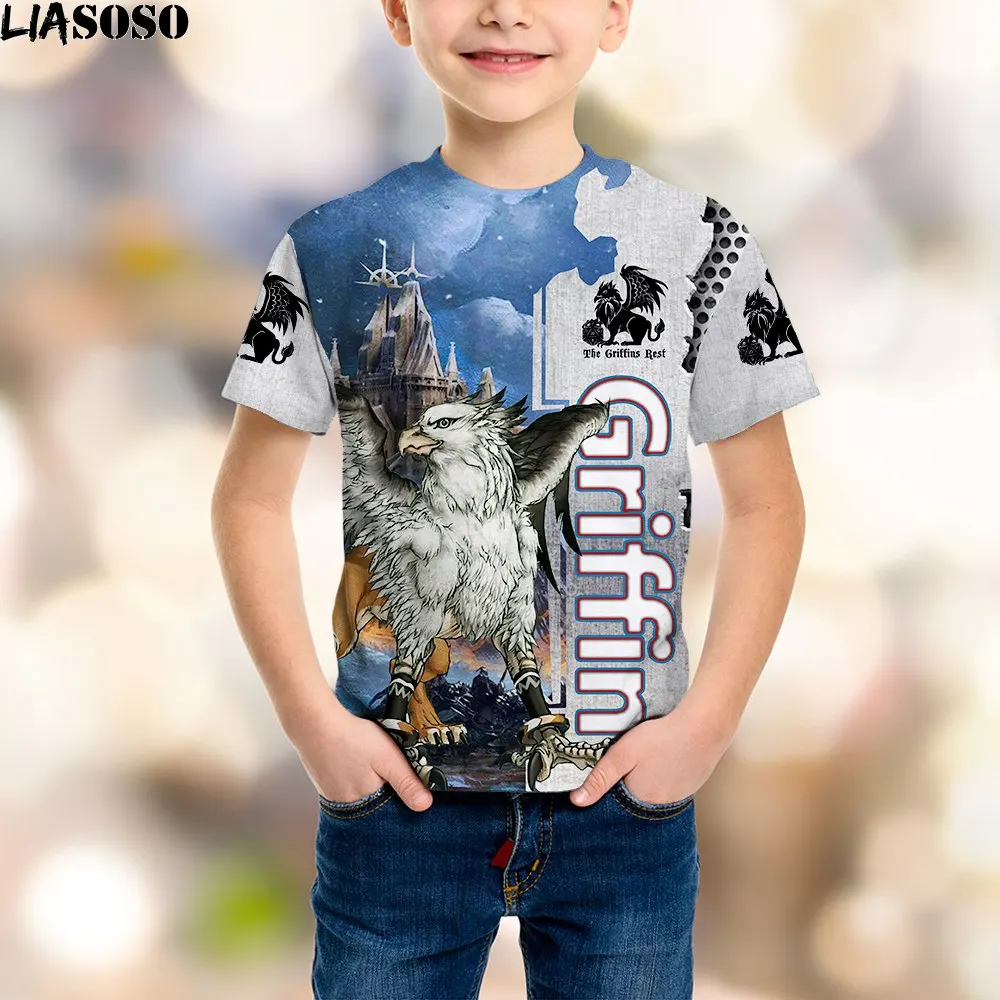 

Детские футболки с коротким рукавом и 3D-принтом, Гриффин Грифон и греческая мифология
