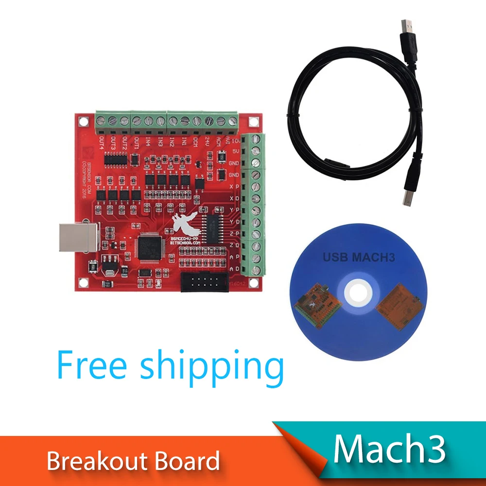 CNC USB MACH3 100Khz Breakout Board 4 Axis Interface Drive Motion Controller Flying Carving Card Engraving Machine Motherboard