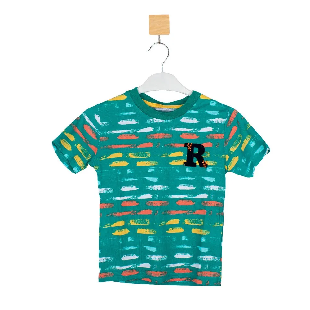 

100% Cotton Toddler Infant Baby Kids Children Pattern Print Short Sleeved T-shirt Summer Boy Casual Outfits 2 Colors