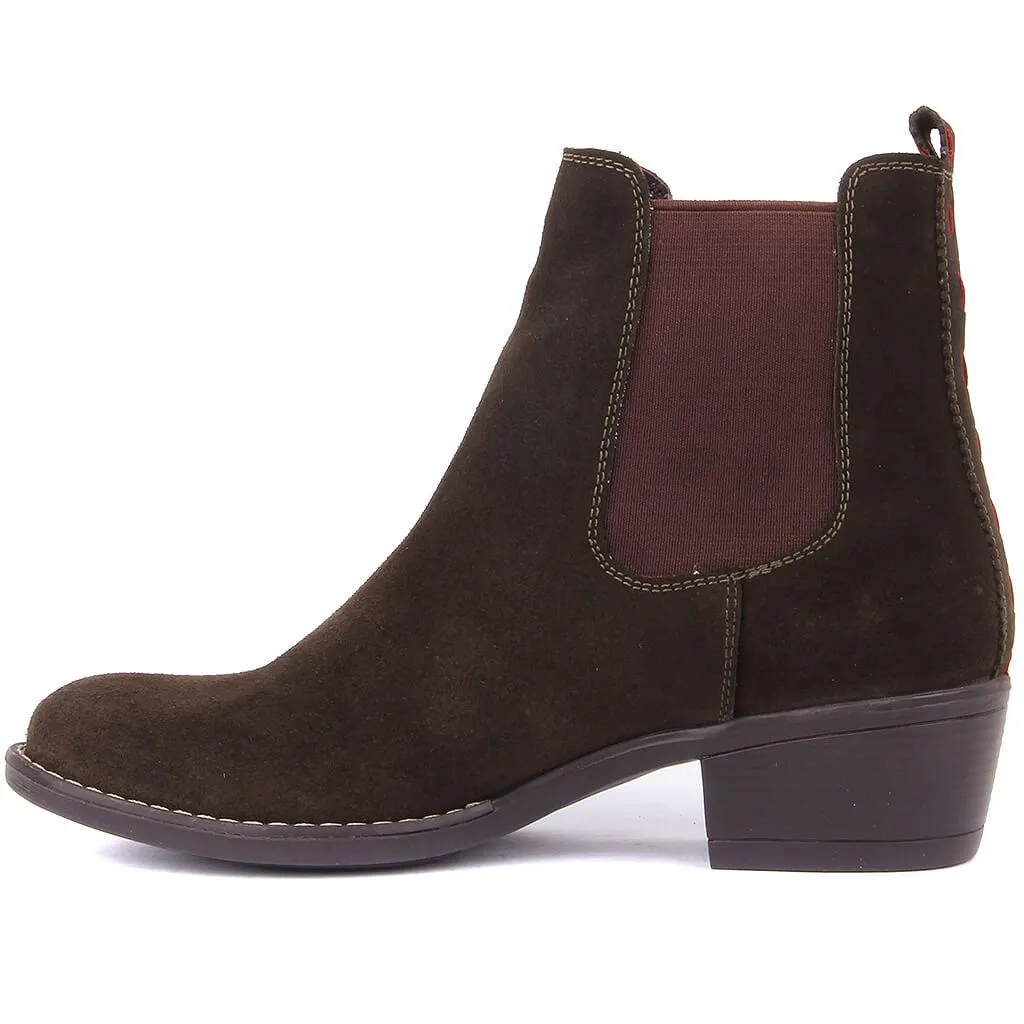 Женские замшевые сапоги без молнии Sail Lakers цвета хаки | Обувь