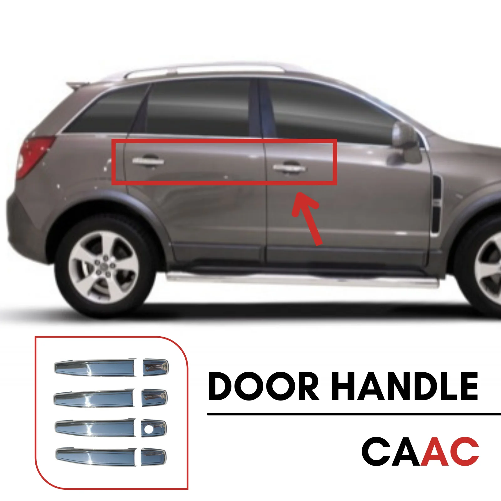 

FOR OPEL ANTARA 2007-2017 8 PCS 4 CHROME DOOR HANDLE STAINLESS STEEL DOUBLE SIDES ADHESIVE MIRROR PLATED SPECIAL MODIFIED NEW SEASON