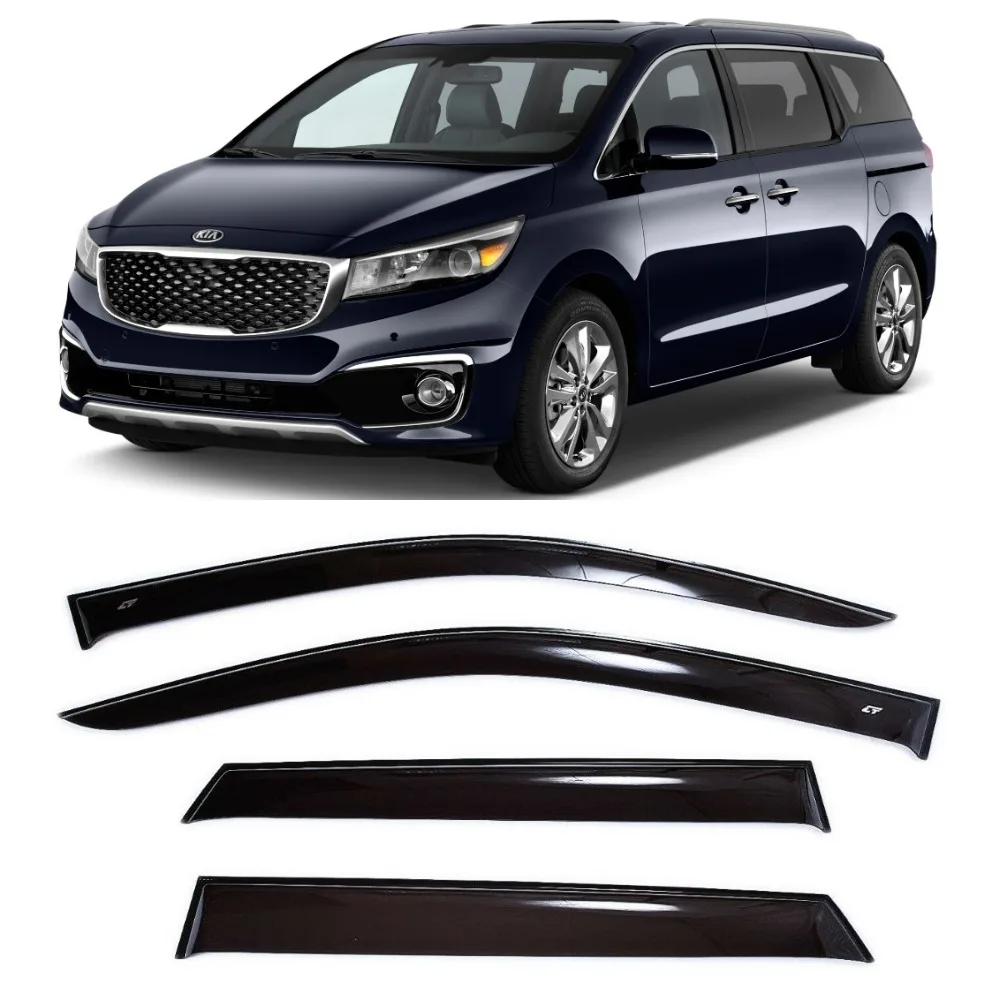 Дефлекторы окон Cobra Tuning K16414 на авто Kia Carnival 3 III MiniVan 2014-2020 4 шт./комп. ветровики от