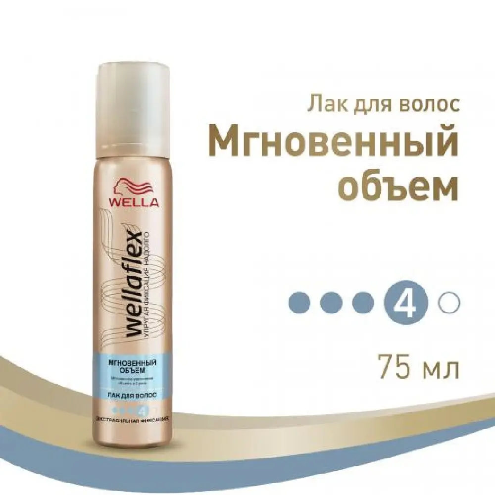 Лак для волос WELLAFLEX МГНОВЕННЫЙ ОБЪЕМ экстрасильной фиксации 75 мл | Красота и