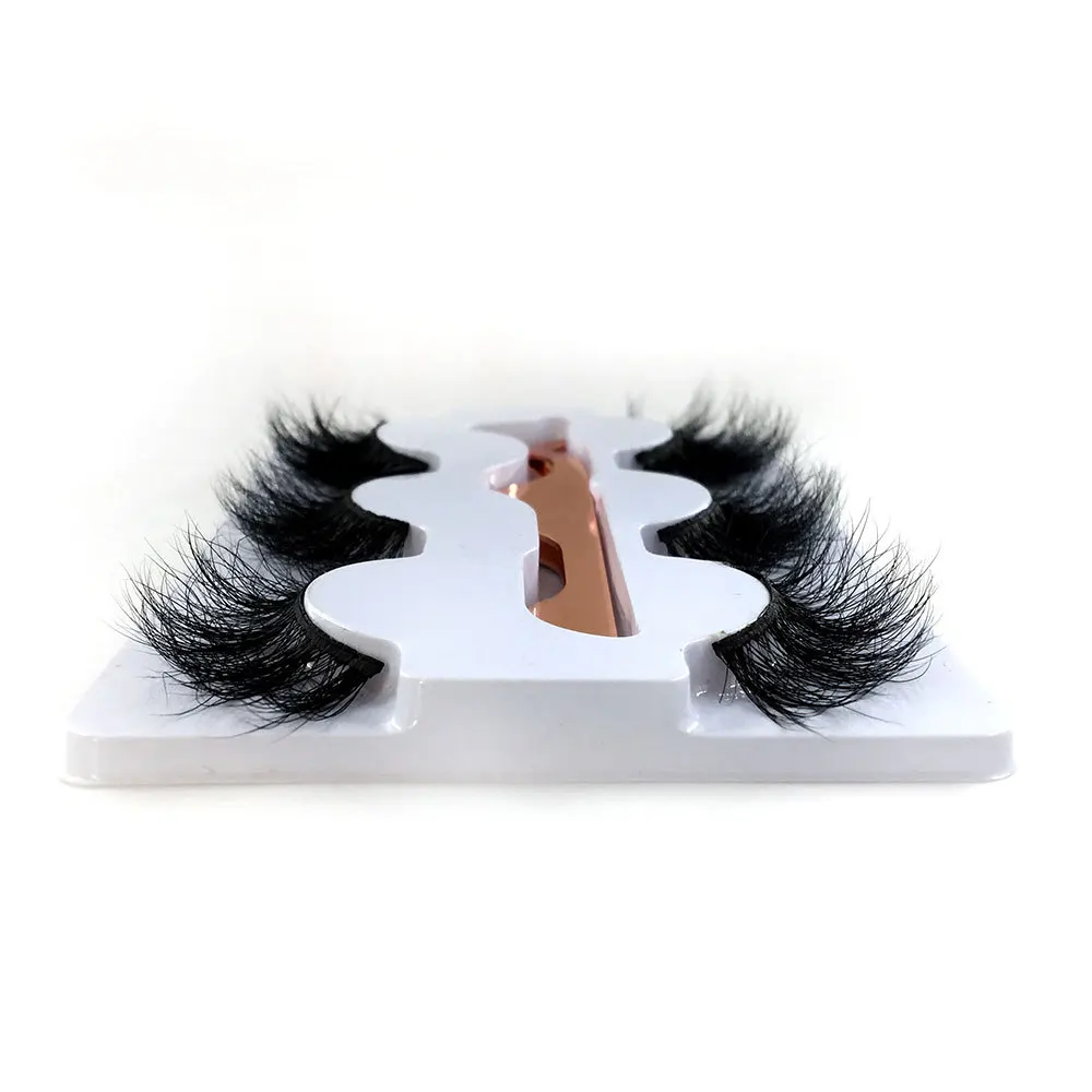 Искусственные ресницы из норки 6D накладные 25 мм длинные крест толстые