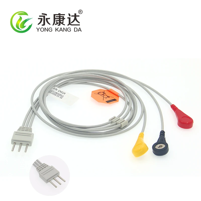 

Compatible KRK 3 Lead Holter Cable Snap IEC